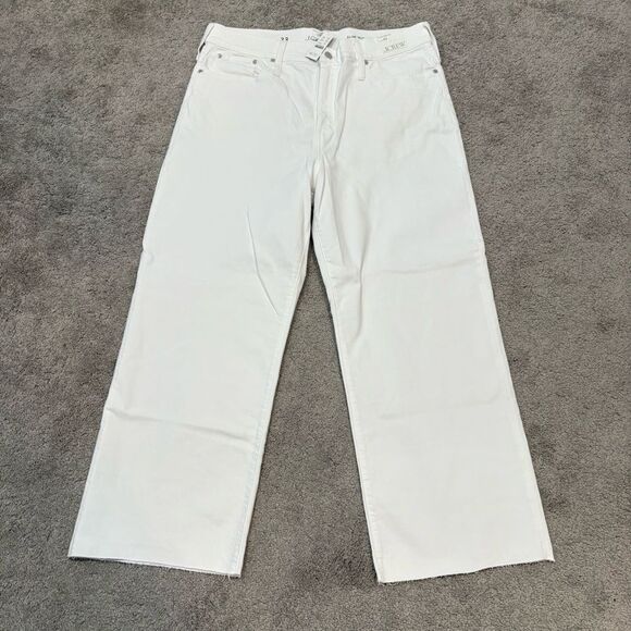 NWT J. Crew 2024 White Slim Wide Leg Jean Size 33 - Picture 3 of 11